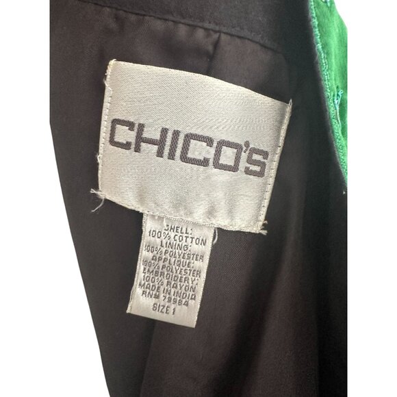 CHICOS Multicolor Striped 100% Cotton Jacket Blazer Size Chicos 1 US M 8 - Picture 6 of 6